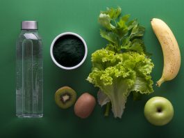 assorted fruits and vegetables on green surface